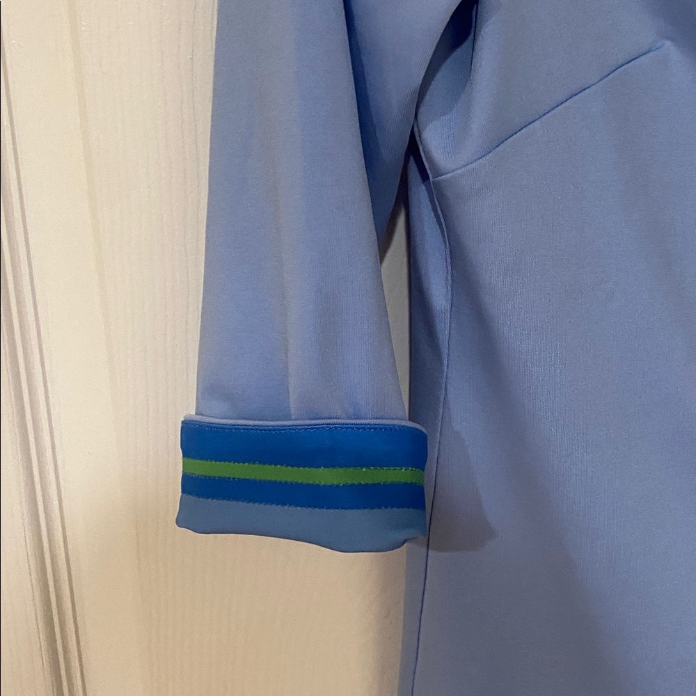 Gretchen Scott Light Blue Polo-Style top. - Picture 2 of 4